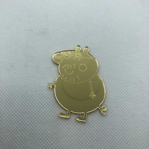 APLIQUE EM ACRÍLICO PAPAI PIG 5 CM - UNIDADE