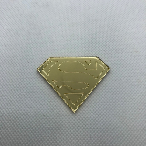 APLIQUE EM ACRÍLICO SÍMBOLO SUPER HOMEM 5 CM - UNIDADE