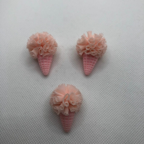 MINI SORVETE POMPOM ROSA 4 CM - UNIDADE