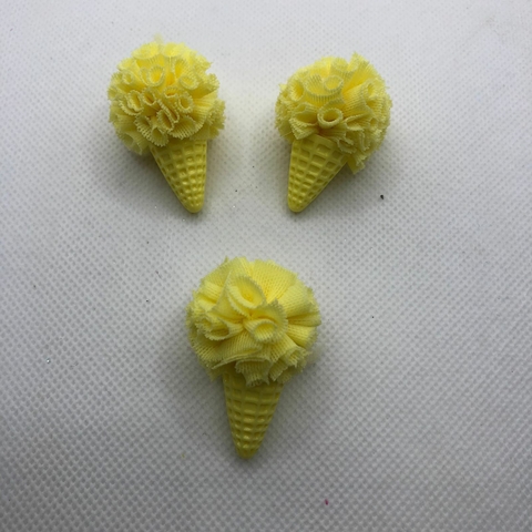 MINI SORVETE POMPOM AMARELO 4 CM - UNIDADE