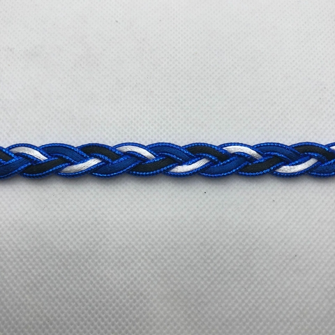 FITA TRANÇADA METALIZADA AZUL C/ PRETO - METRO