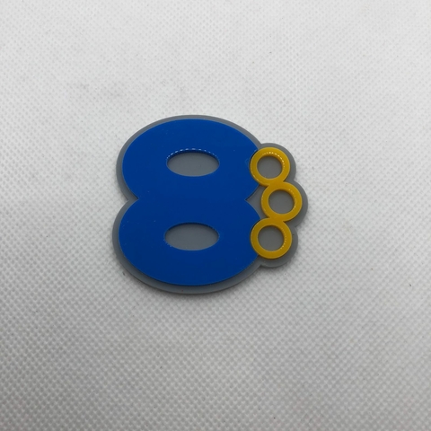 ACRÍLICO NÚMERO 8 SOBREPOSTO SONIC - UNIDADE