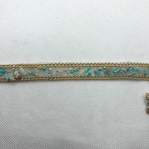 PASSAMANARIA LUXO PEDRINHAS VERDE ÁGUA - METRO