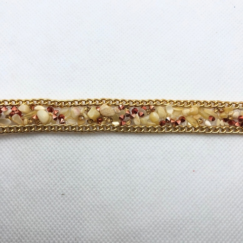 PASSAMANARIA LUXO PEDRINHAS AMARELO - METRO