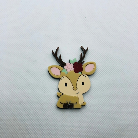 APLIQUE CERVO COLORIDA 6 CM - UNIDADE