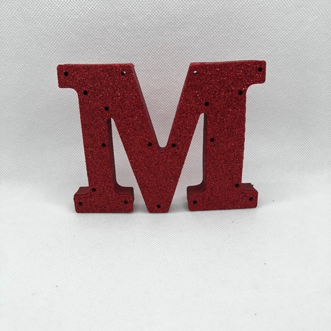 LETRA M EM EVA VERMELHO BRILHO PARA LED 10 CM - UNIDADE