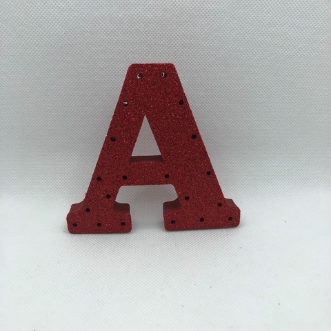 LETRA A EM EVA VERMELHO BRILHO PARA LED 10 CM - UNIDADE