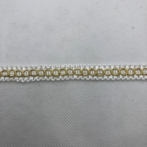 FITA ONDINHA BRANCO C/DOURADO - 1 METRO