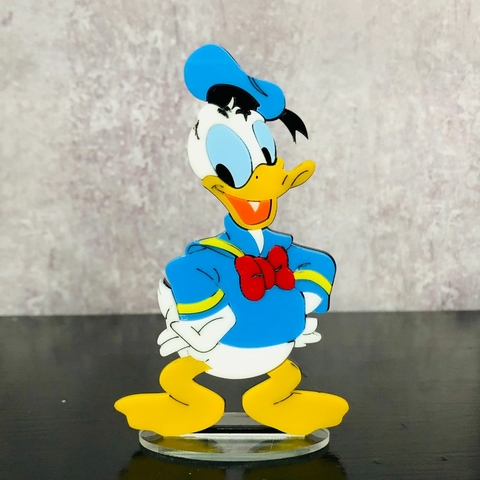 ACRÍLICO COLORIDO PATO DONALD 10 CM C/ BASE - UNIDADE