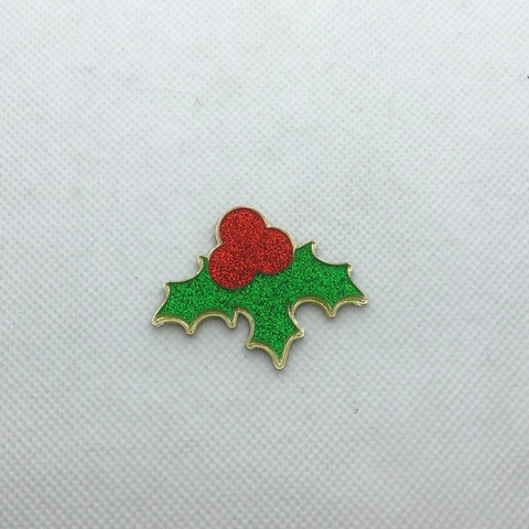 ACRÍLICO NATAL FOLHA COM FRUTINHA 4 CM - UNIDADE