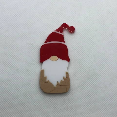 ACRÍLICO NATAL NOEL GNOMO COLORIDO 7 CM - UNIDADE