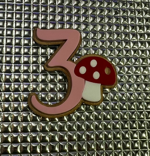 NÚMERO 3 COGUMELO - 5 CM - UNIDADE