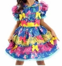Vestido Junino Caipira Frufru Festa Junina São João
