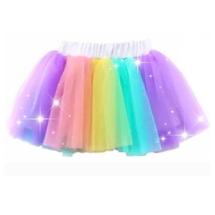 Saia de Tule Colorida Arco-Irís