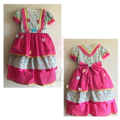 Vestido Infantil Junino Jardim Encantado Flores