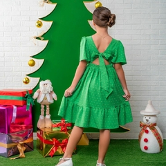 Vestido Doce Menina Verde Natalino - comprar online