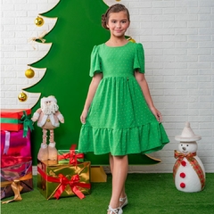 Vestido Doce Menina Verde Natalino