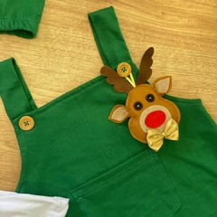 Macacão Conjunto Natalino Menino cores vermelho ou verde Natal - Sakura