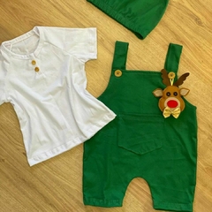 Macacão Conjunto Natalino Menino cores vermelho ou verde Natal - comprar online