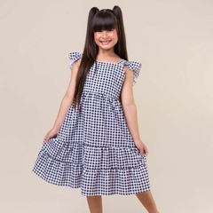 Vestido Xadrez de alças preto e branco