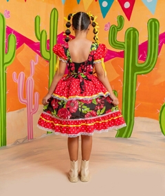 Vestido Floral junino Infantil juvenil Vermelho e Preto São João Festa junina na internet