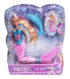 Paloma sirena con delfín