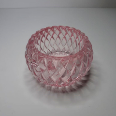 Porta Velas em Vidro Rosa - comprar online