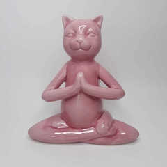Estátua Cat Yoga Rosa - Mod.2