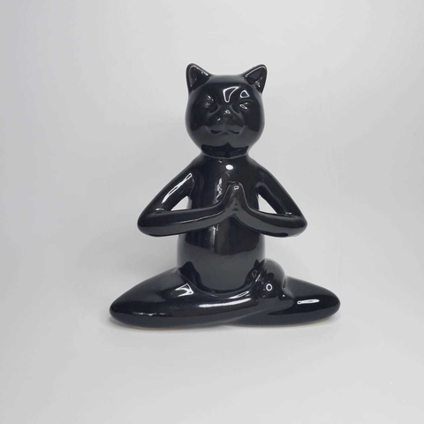 Estátua Cat Yoga Preto - Mod.2