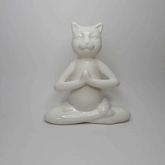 Estátua Cat Yoga Branco - Mod.2