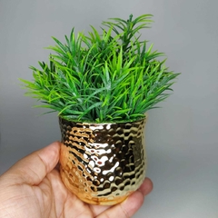 Vasinho em Cerâmica Craquelado-Dourado - Realize Home & Decor