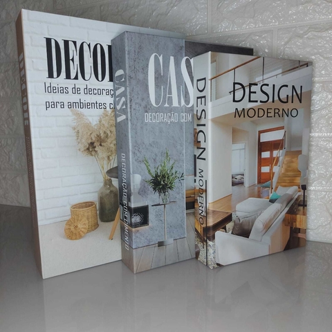 Trio de Livros Decorativos - Porta Objetos Ideias de Decoração - comprar online