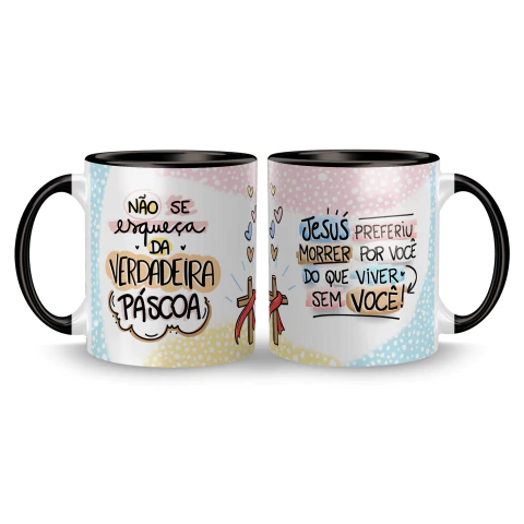 Caneca Cerâmica Verdadeira Páscoa 325ml