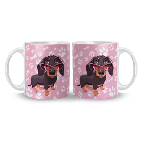 Caneca Cerâmica Cachorro Salsicha / Salsichinha 325ml na internet
