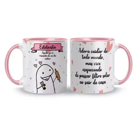 Caneca Cerâmica Flork Profissões Esteticista 325ml na internet