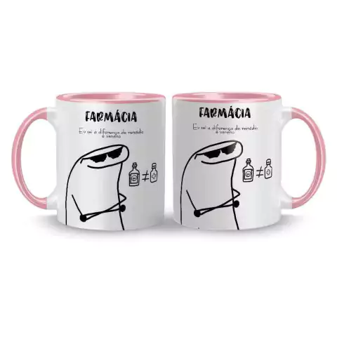Imagem do Caneca Cerâmica Flork Profissões Farmácia, Diferença entre Remédio e Veneno 325ml