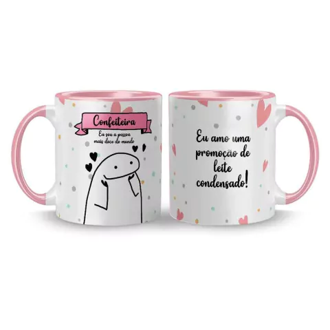 Caneca Cerâmica Flork Profissões Confeiteira Pessoa mais Doce do Mundo 325ml na internet