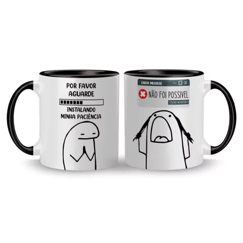 Caneca Cerâmica Flork Aguarde, Instalando Paciência ... Não foi Possível 325ml na internet