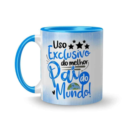 Caneca Cerâmica Uso Exclusivo do Melhor Pai do Mundo 325ml na internet