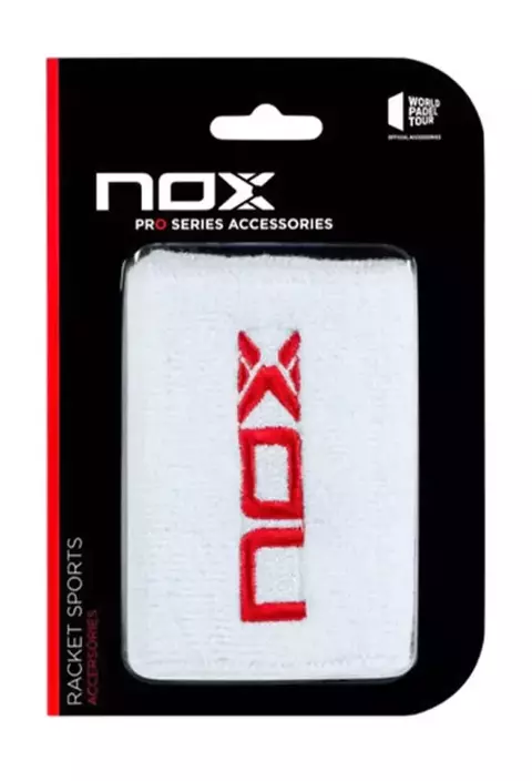 Muñequera Padel Nox Blanca Logo Rojo - comprar online