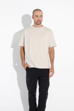 Remera Oversize - Algodón Liso - Hueso - San Marino