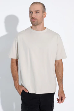Remera Oversize - Algodón Liso - Hueso - comprar online