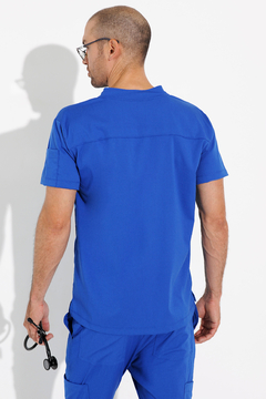 Camiseta Fit Cuello Mao - Arciel Flex - Azul Francia en internet