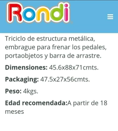 Triciclo Rondi en internet
