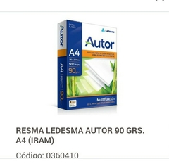 Resma A4 Autor de 90 g.