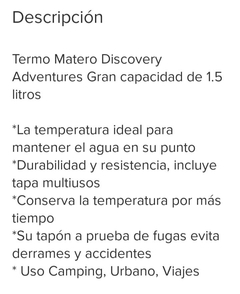 Termo Discovery de 1.5 litros - tienda online