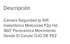 Imagen de Camara de seguridad wifi 360°