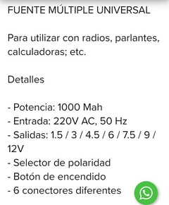 Fuente ,adaptador, universal ac/dci en internet