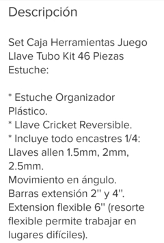 Kit Caja de Herramientas de 46 piezas