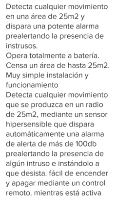 Alarma mini inalámbrica - Casa Timi